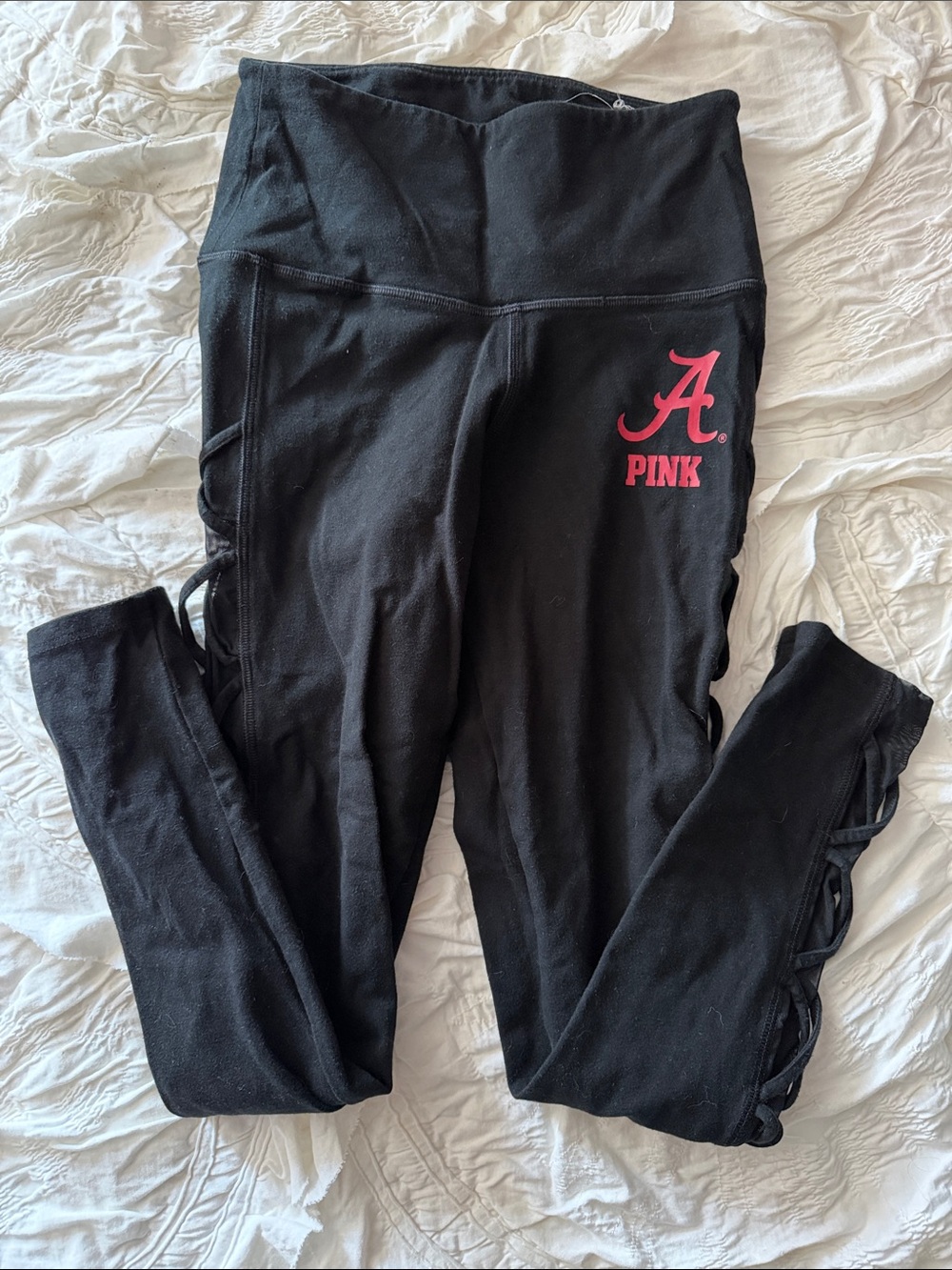 Alabama A pink logo PINK by Victoria's Secret Black cross cross Leggings